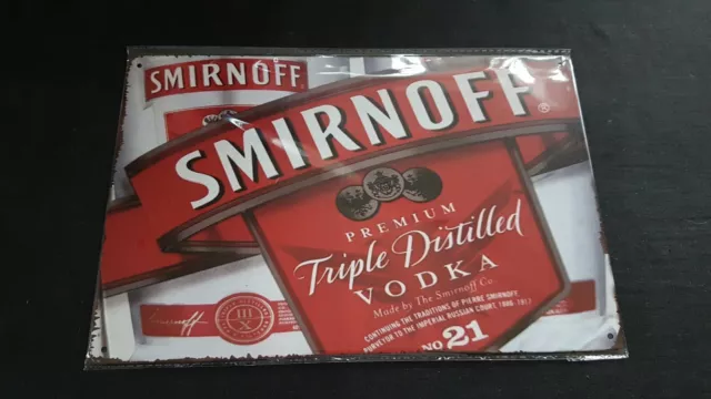 Smirnoff Vodka Metal Sign Plaque Man Cave Beer Retro Pub Bar Garage FREE P&P