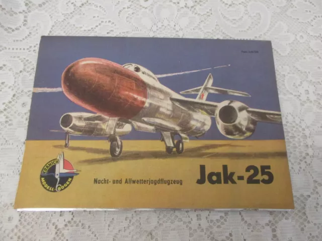 1964 DDR  : JAK-25  :  Kranich Modellbogen (unbenutzt - komplett)