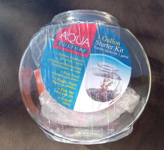 One (1) Gallon AQUARIUM Fish Bowl Starter Kit Aquascape Fish Keeping NEW