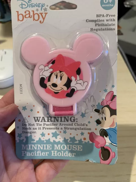 Disney Baby Minnie Mouse Pacifier Holder  New Pink