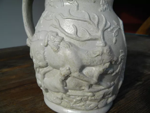 1890 Jagd KANNE SCHNABELKANNE Wildschwein Masons Ironstone China beerstein hunt 2