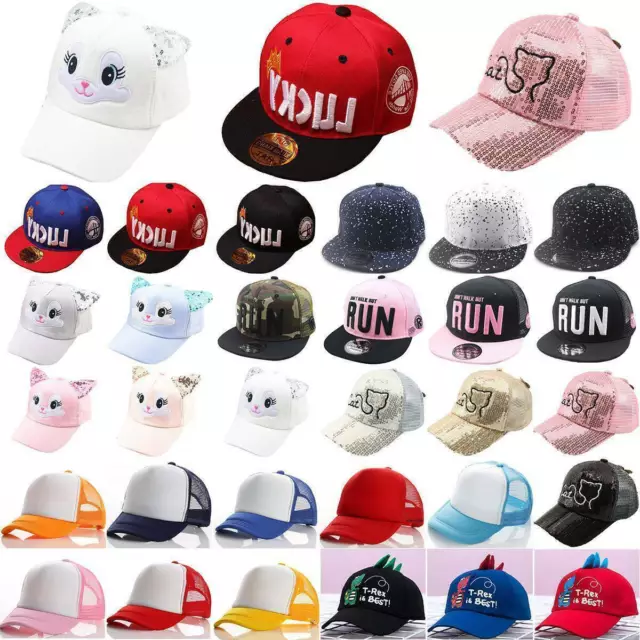 Kids Boys Girls Baseball Cap Hip Hop Snapback Toddlers Sports Sun Hat Adjustable