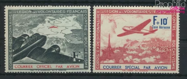 Briefmarken Frankreich (Dt.Bes.2.WK.) 1941 Mi II-III (kompl.Ausg.) mit Fal(94754