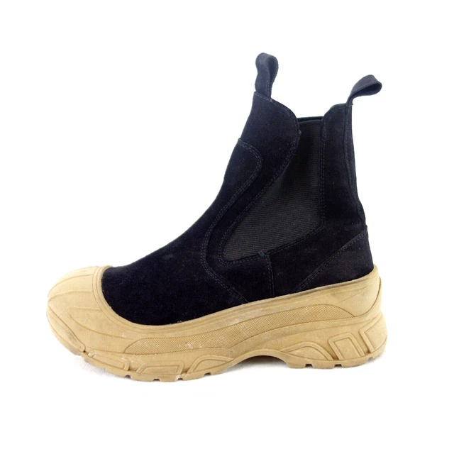 BUKELA Chaussures Femmes Chelsea Boots Bottes Bottines Noir Cuir Taille 37 Neuf