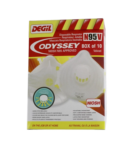 Degil Odyssey N95 Masks with Exhaust Valve 10/pk