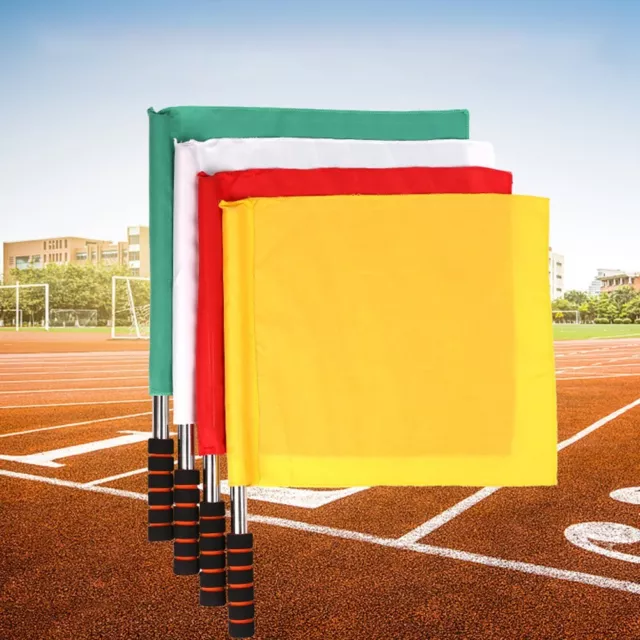 Starting-Flag Arbitres Drapeau Main Chemin Signal-Flag Rouge/Vert/Jaune / White