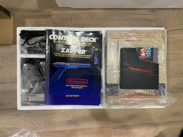 Nintendo NES Action Set Bundle COMPLETE Console System CIB Super Mario Clean Box