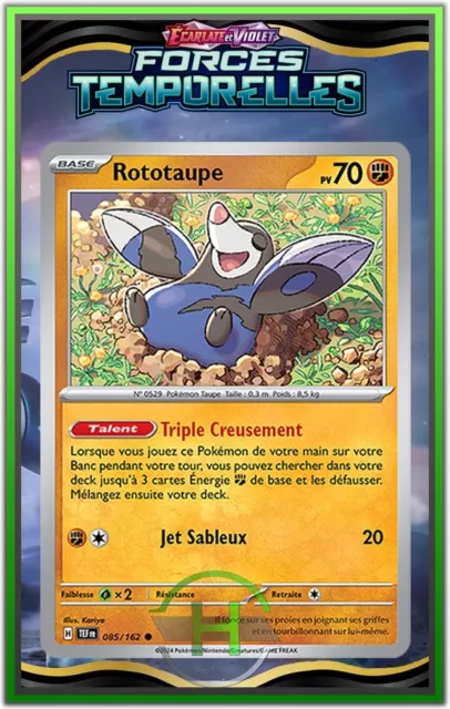 Rototaupe - EV5:Forces Temporelles - 085/162 - Carte Pokémon Française Neuve