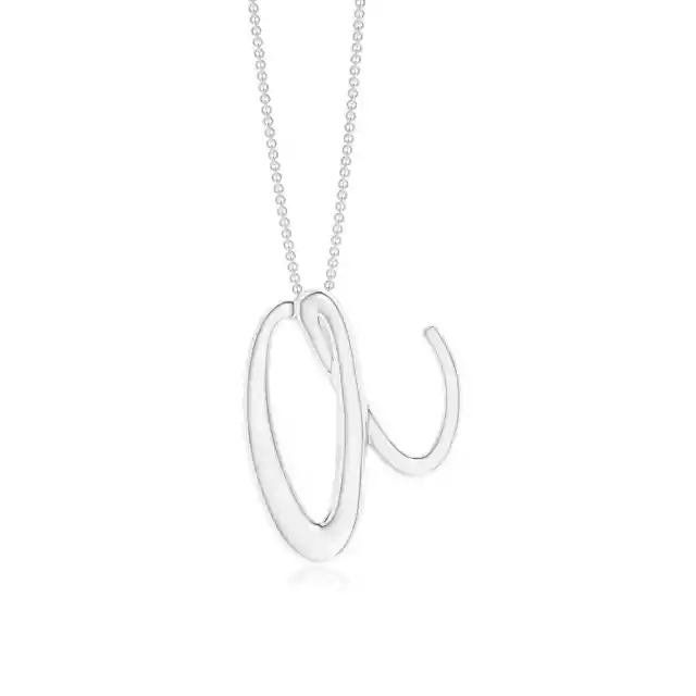 ANGARA Lowercase Alphabet Letter A-Z Initial Pendant Necklace in 14K White Gold