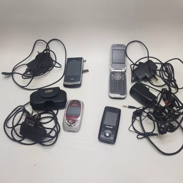 Vintage Mobile Phones Bulk lot Of 4 Flip phones Samsung Sony Siemens LG