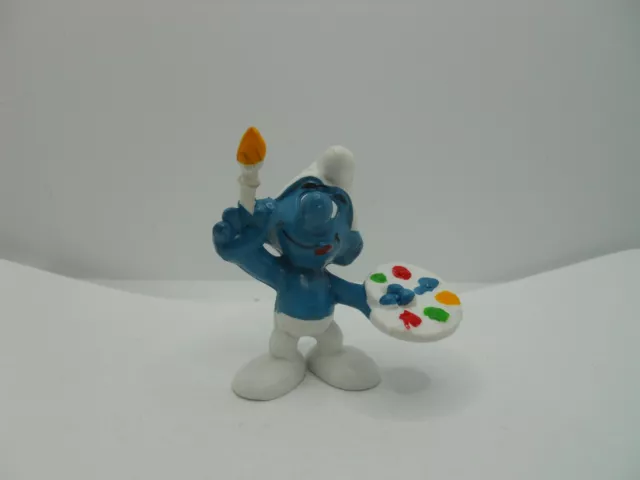 Puffi Smurf Barbapuffo 20045 Puffo Pittore Painter  Smurf Hong Kong W.berrie