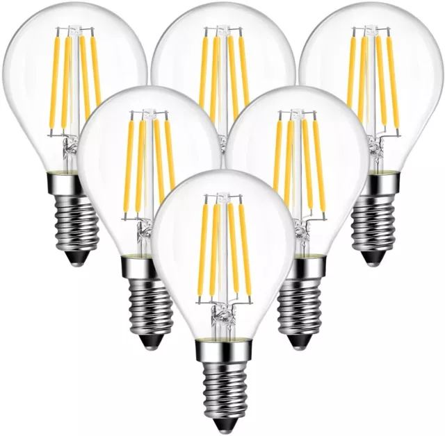 6 Stück E14 4W LED Lampe Filament Leuchtmittel 400lm Warmweiß 2700K Glühbirnen