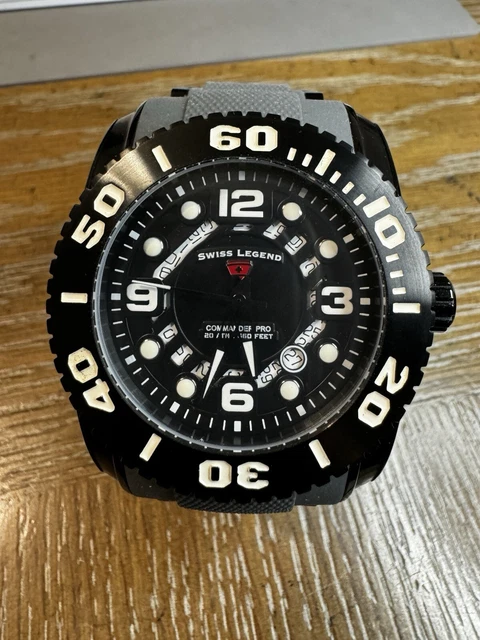 SWISS LEGEND MENS Commander Pro Date GRAY Stainless Quartz Watch 10069 75.00 PicClick