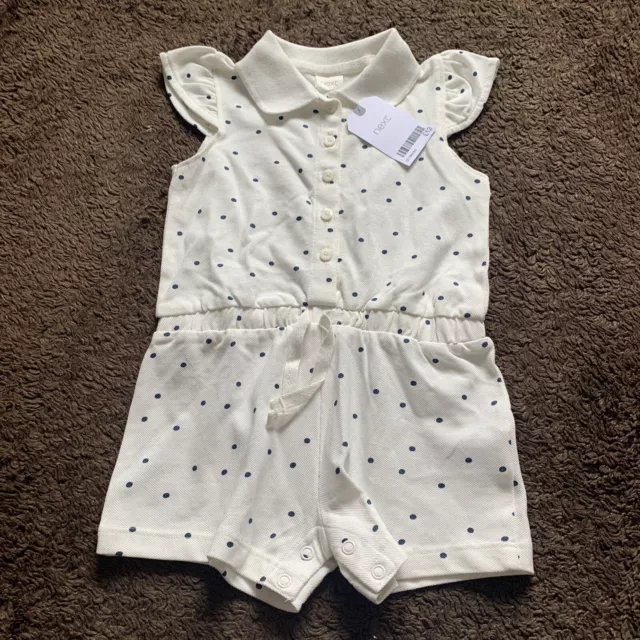 BNWT NEXT Baby Girls 12-18 Months White Multi Play Suit