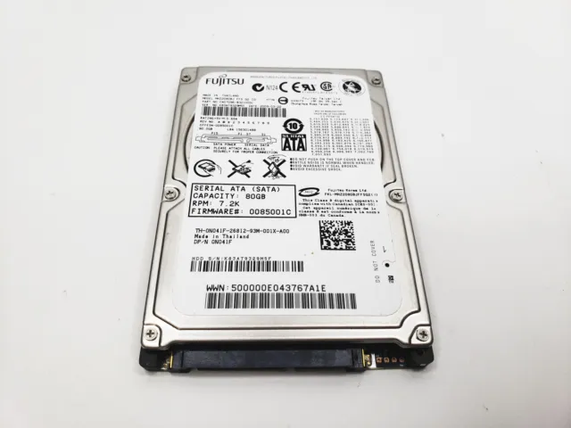 Fujitsu 80GB 2.5" SATA Laptop Hard Drive MHZ2080BJ 7200RPM CA07096 0N041F