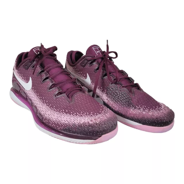 Nike Air Zoom Vapor X Knit Tennis Shoes AR8835-600 Wine & Pink Rose Women Sz 12