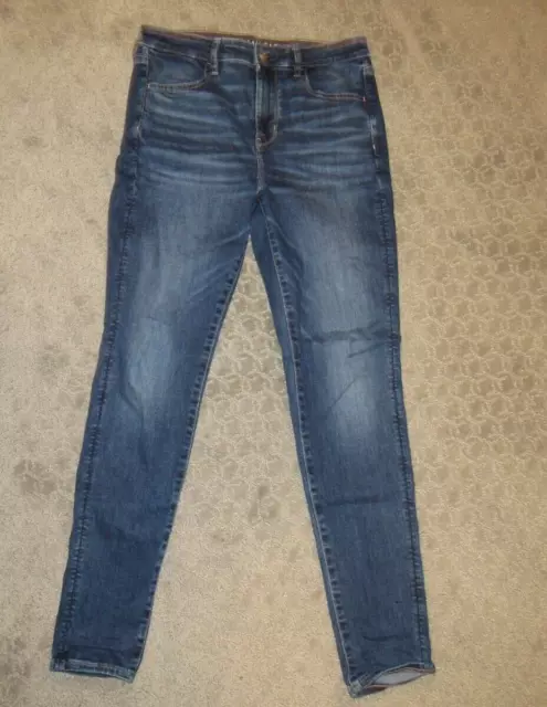 American Eagle Jeans Women's Jegging Hi Rise Dark Wash Blue Denim Size 12L