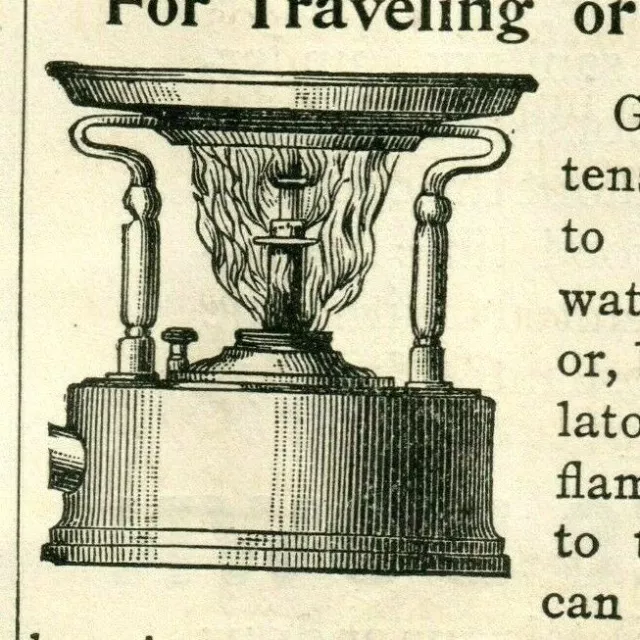 1895 Lewis & Conger Triple Flame Lamp Portable Hot Plate Original Print Ad 3492