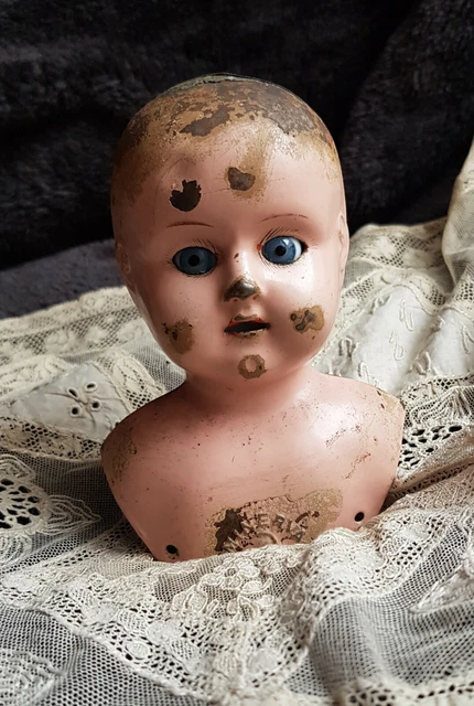 RARE ! TÊTE en métal MINERVA poupée ancienne Taille 5 EUR 79,00 - FR