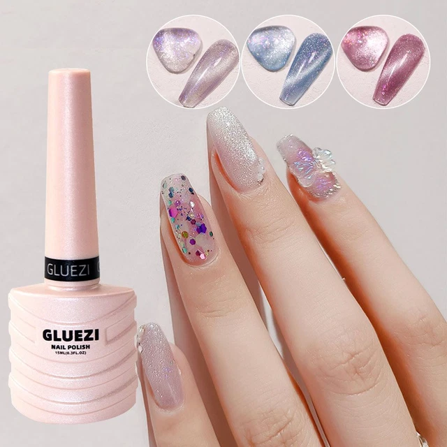 œil de chat Colle de photothérapie à ongles Paillettes Gel de vernis à ongles