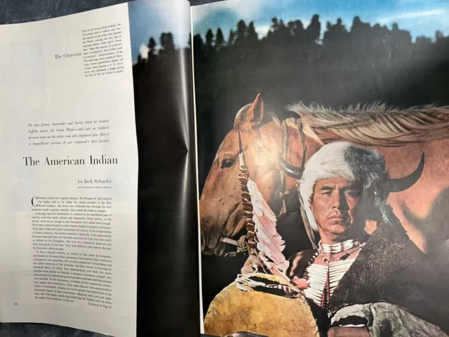 HOLIDAY MAGAZINE Feb 1956 American Indian(18 Pages), Snow Resorts in New England