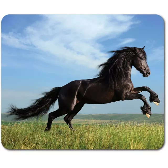 Rectangle Mouse Mat  - Black Stallion Horse Jumping  #44335