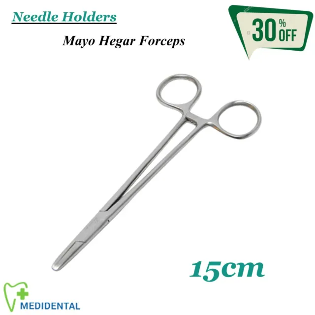 Instrumentos de Quirúrgicas Porta agujas Mayo Hegar Forceps 15cm