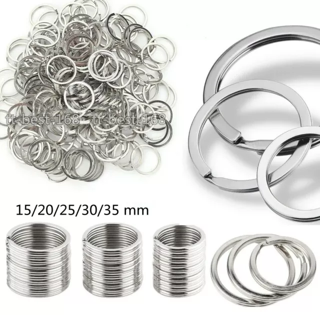 Premium Stainless Steel Key Rings Split Ring Loop Metal Key Chain Crafts Links