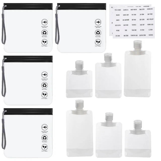 2 Trousse Toilette Transparente TSA | Sac Voyage Avion Maquillage | PVC Étanche