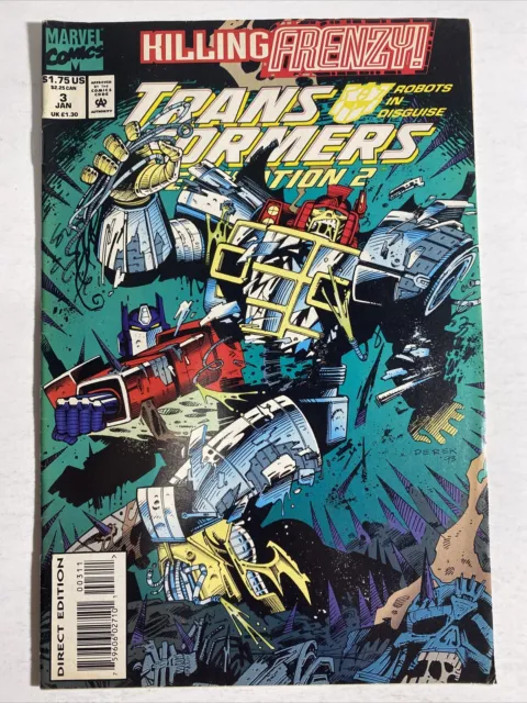 Transformers Generation 2 #3  Marvel Comics 1994 Low Print Optimus Prime Combine