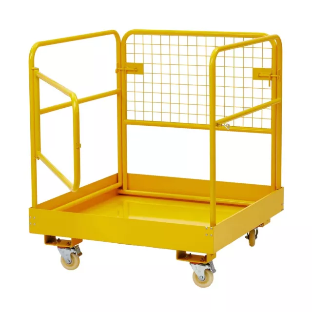 36"x36" Forklift Safety Cage 1200 LBS Capacity Folding Storage Yellow