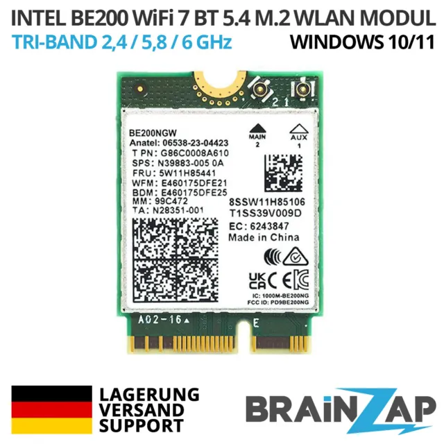 M.2 NGFF WLAN Intel BE200 NGW - WiFi 7 8774 Mbps 802.11ax - BT5.4 G86C0008A610