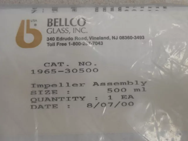 BELLCO GLASS IMPELLER ASSEMBLY  SIZE: 500mL  CAT. NO. 1965-30500
