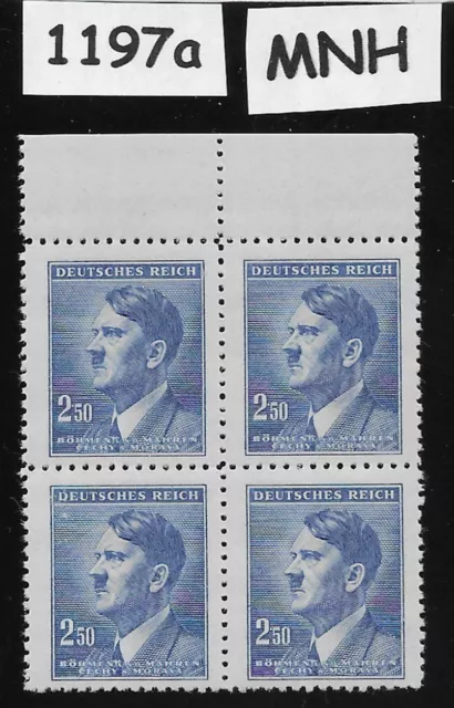 MNH Block Sc #74 Hitler 1942  Bohemia & Moravia  German occupation WWII   #1197a