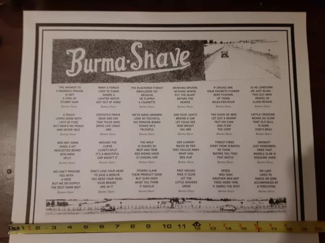 Burma Shave Poster-"For Framing"