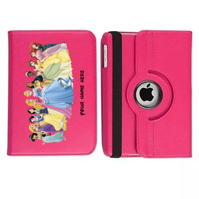 All Disney Princesses Personalised Rotating Case Cover for Apple iPad tablets