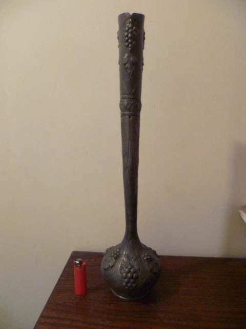 Grand Vase Soliflore En étain – Les Étains Du Manoir, Fabrication Française, Gris