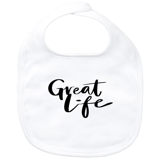 Bavaglino bambino scritta Great Life idea regalo souvenir compleanno Natale