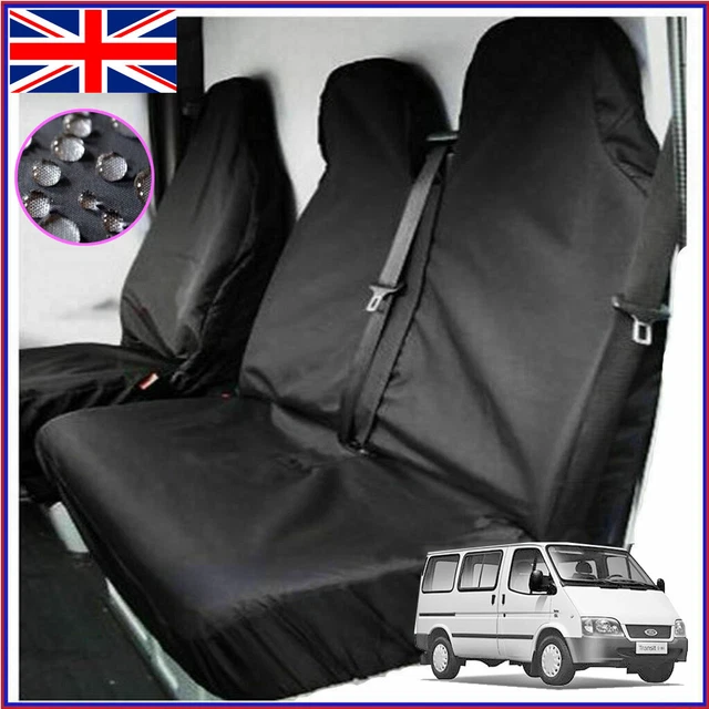 ACE SAVER Heavy Duty Premium Van Seat Covers – Ford Transit MK8 – 2+1 Front – Black Waterproof Nylon