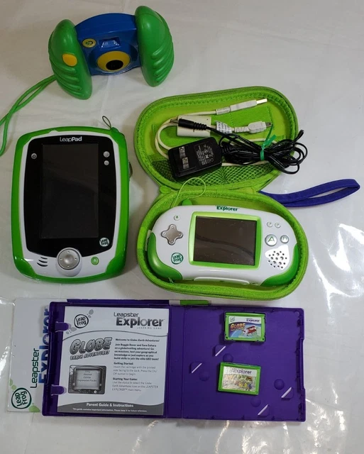 LeapFrog LeapPad 2, Explorer, Camera, Travel Case, 2 games, 2 Cords EUC Tested