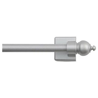 Petite Cafe Curtain Rod, Magnetic, Satin Silver, 16 to 28-In. -KN40343V1