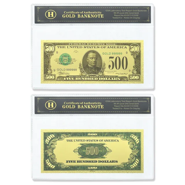 Us 500 Dollars Banknotes Notes Reserve Art Plastic Money with Plastic Card