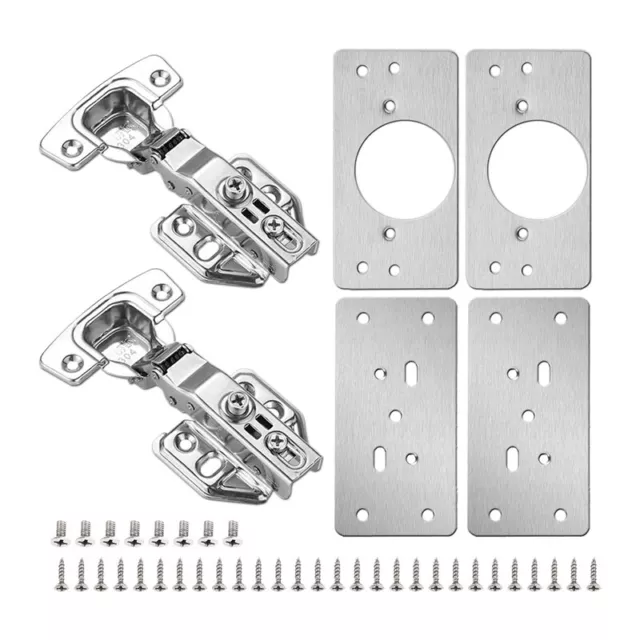 4Er-Pack Schrankscharniere-Reparaturplatte mit 2Er-Packung VollstäNdig Aufl4724