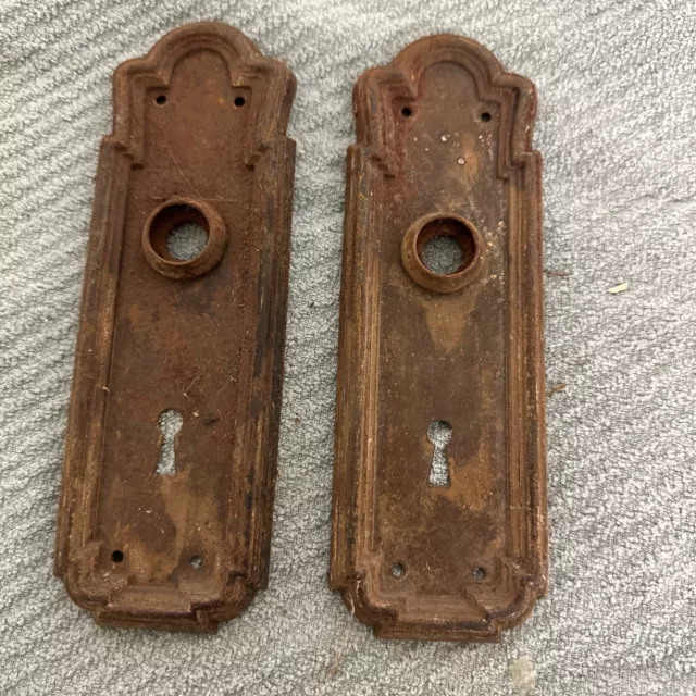 Vintage antique metal door plates