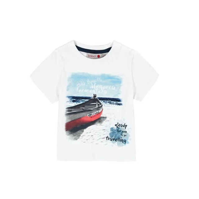 Ragazzi T-Shirt Barca Remi Shortsleeve Bianco Boboli 305132 Tgl 68 74 80 86 92