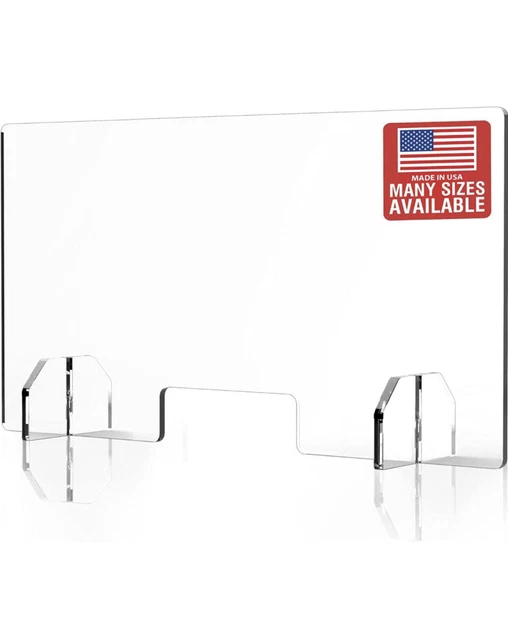 VEVOR Sneeze Guard Acrylic Plexiglass 48"x24" Table Desk Checkout Counter Shield