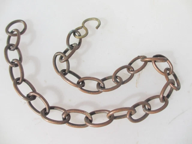 Victorian Brass Lighting Chain Hanger Light Old Antique Cistern Pull Switch 18"
