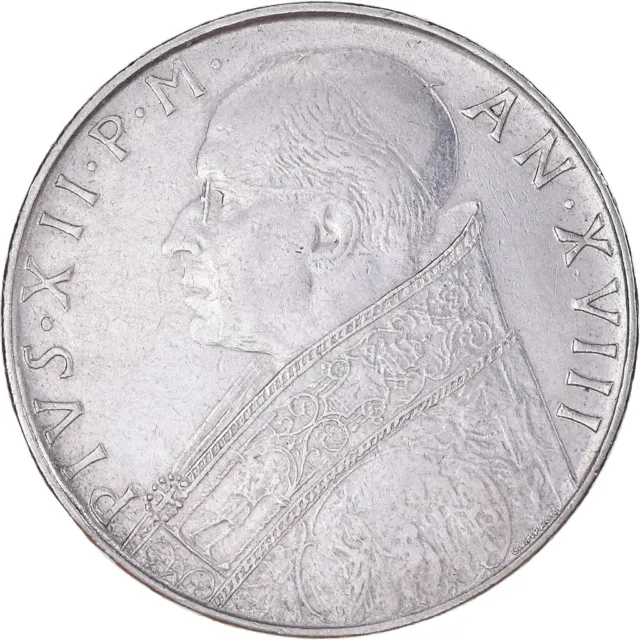 [#1042908] Moneta, CITTÀ DEL VATICANO, Pius XII, 100 Lire, 1956, BB, Acciaio ino