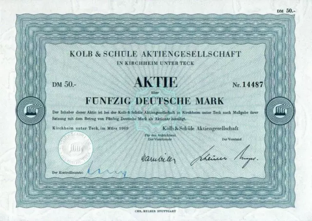 Kolb & Schüle AG 1969 50 DM