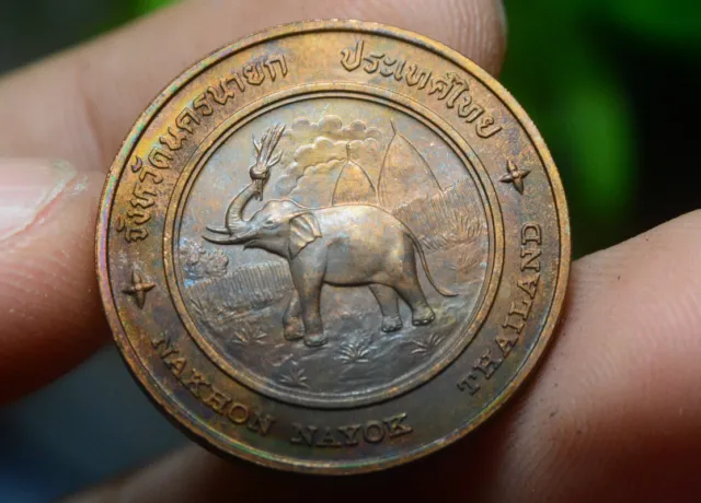 Thailand Tourism Medal Coin Amulet Siam Nakhon Nayok District Sarika Waterfall